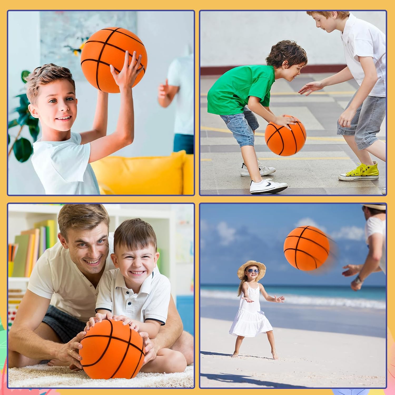 Thumbnail 6 de YAOZUP Palla da Basket Silenziosa per Interno – Set completo con Canestro in Plastica e Rete, 18 cm