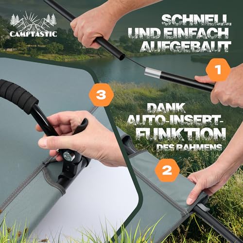 Detalle de Camptastic Feldbett XXL 200x80x19 cm – Ultraleicht, kompakt und robust