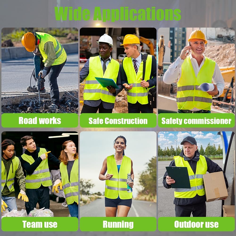 Thumbnail 6 de AYBUY Warnwesten Auto Grün 360° Reflektierend