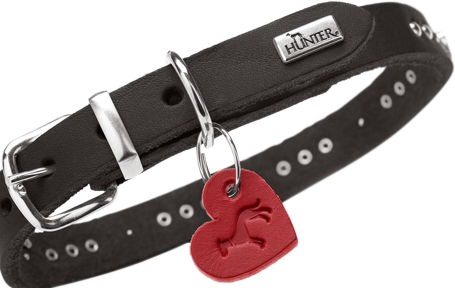 Thumbnail 4 de HUNTER Hundehalsband Aalborg Hearts (Größe 32) – schwarzes Softvollrindleder mit Herz-Details