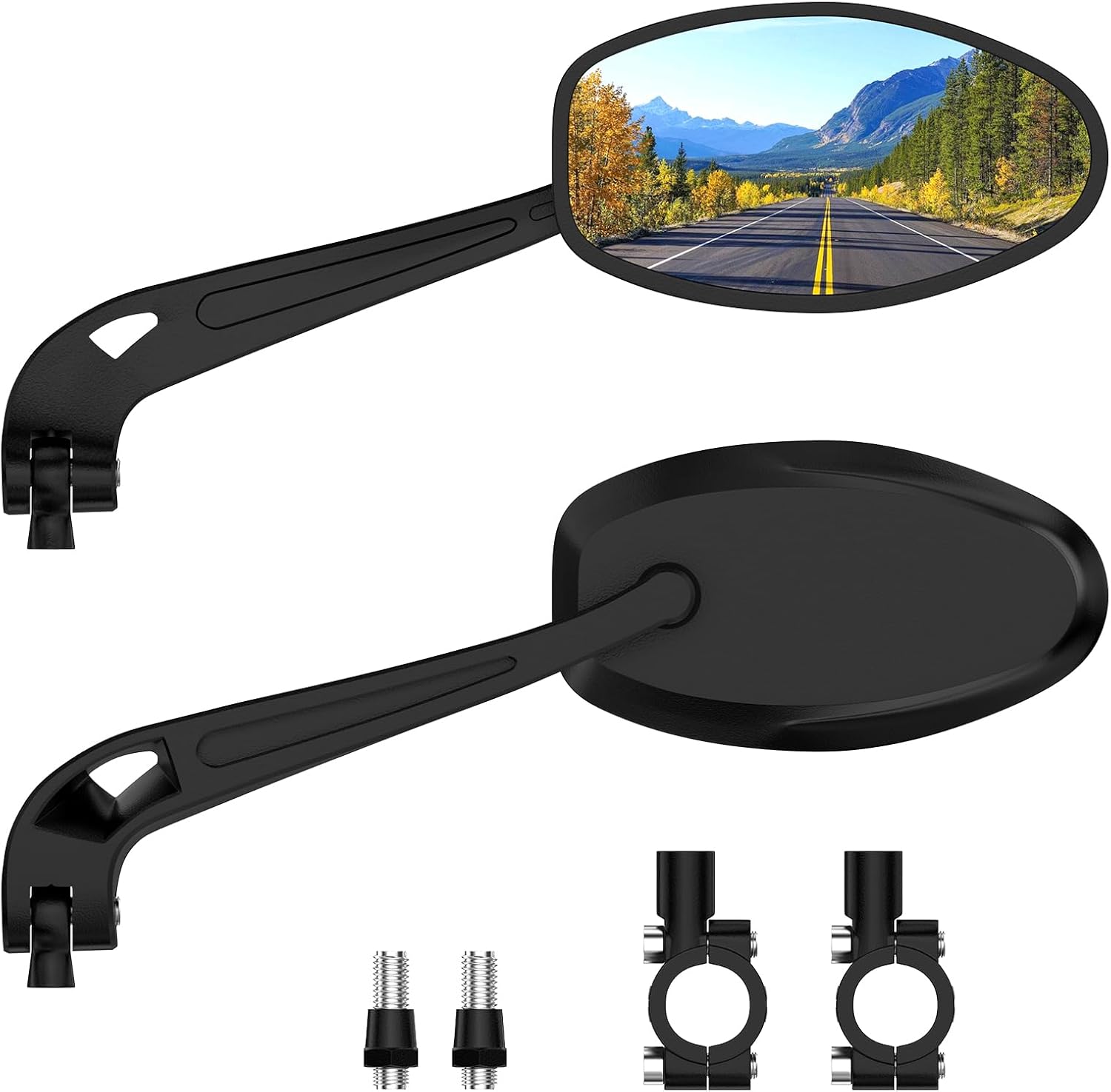 Detalle de Bike Mirror 1 Pair: HD Wide Angle Large Bicycle Rear View Mirror for 22-25mm Handlebars