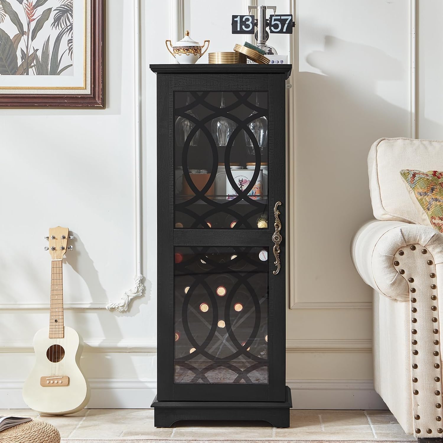 Detalle de Joaxswe Wine Bar Cabinet, 43-inch