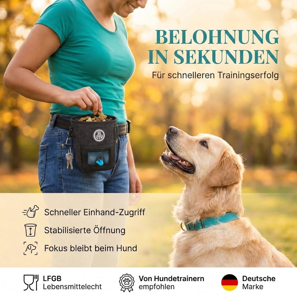 Detalle 2 de HUND IST KÖNIG Leckerlibeutel Ø12 cm 🐾