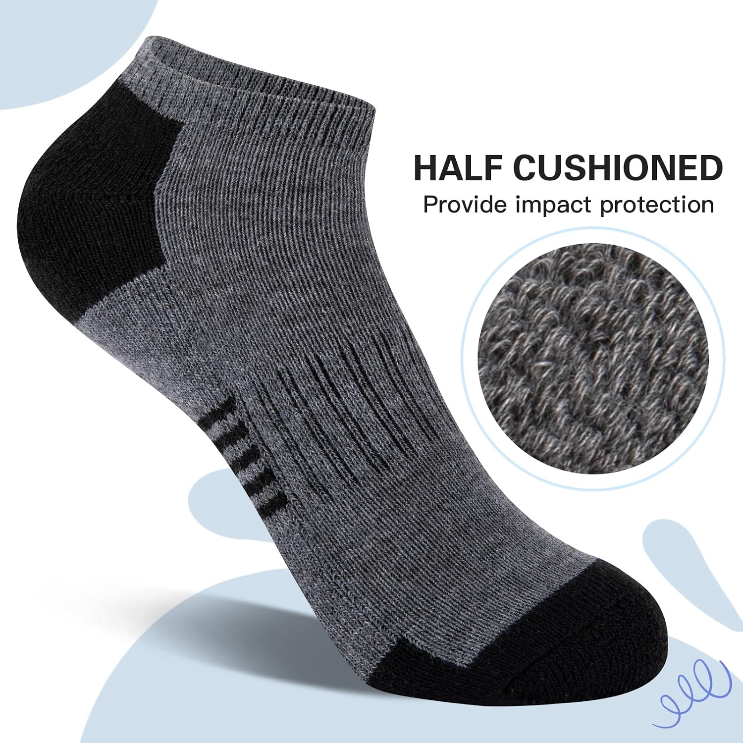 Detalle de Comfoex Boys Low Cut Ankle Socks (10 Pairs) With Cushioned Sole and Arch Support