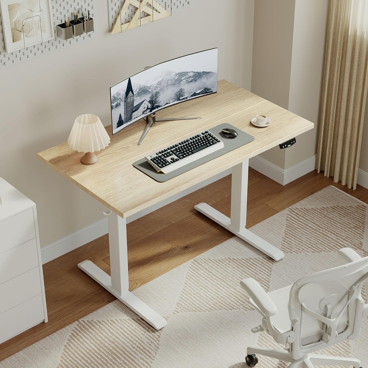 Detalle 2 de Agilestic DJ 40 x 24-Inch Electric Standing Desk, Maple, Memory Presets