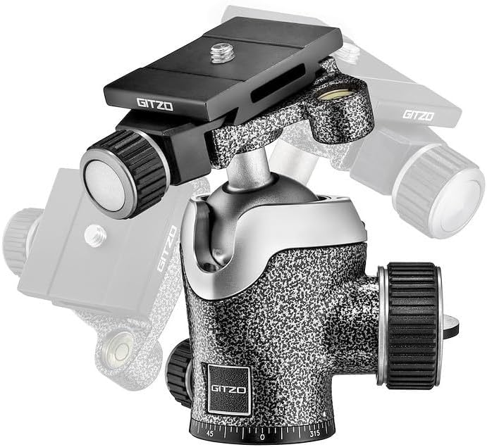 Detalle de Gitzo GH1382QD Testa a Sfera Centrale Grigio – Stabilità e Precisione per la Fotocamera