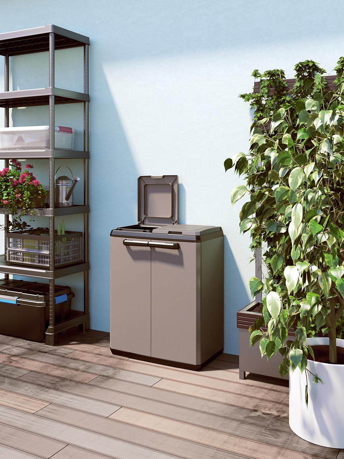 Thumbnail 4 de KETER Poubelles de tri BASIC 68x39x85 Gris