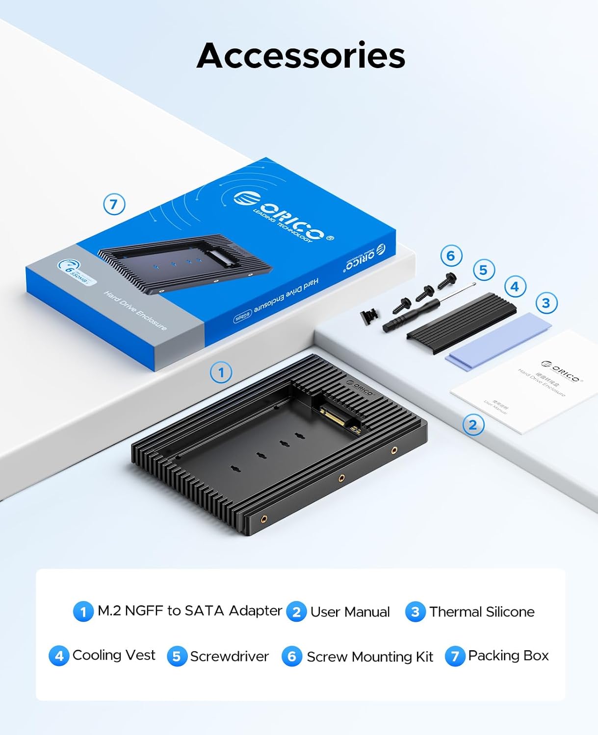 Thumbnail 6 de ORICO adattatore M.2 NGFF SATA 3,5 HDD 6 Gbps
