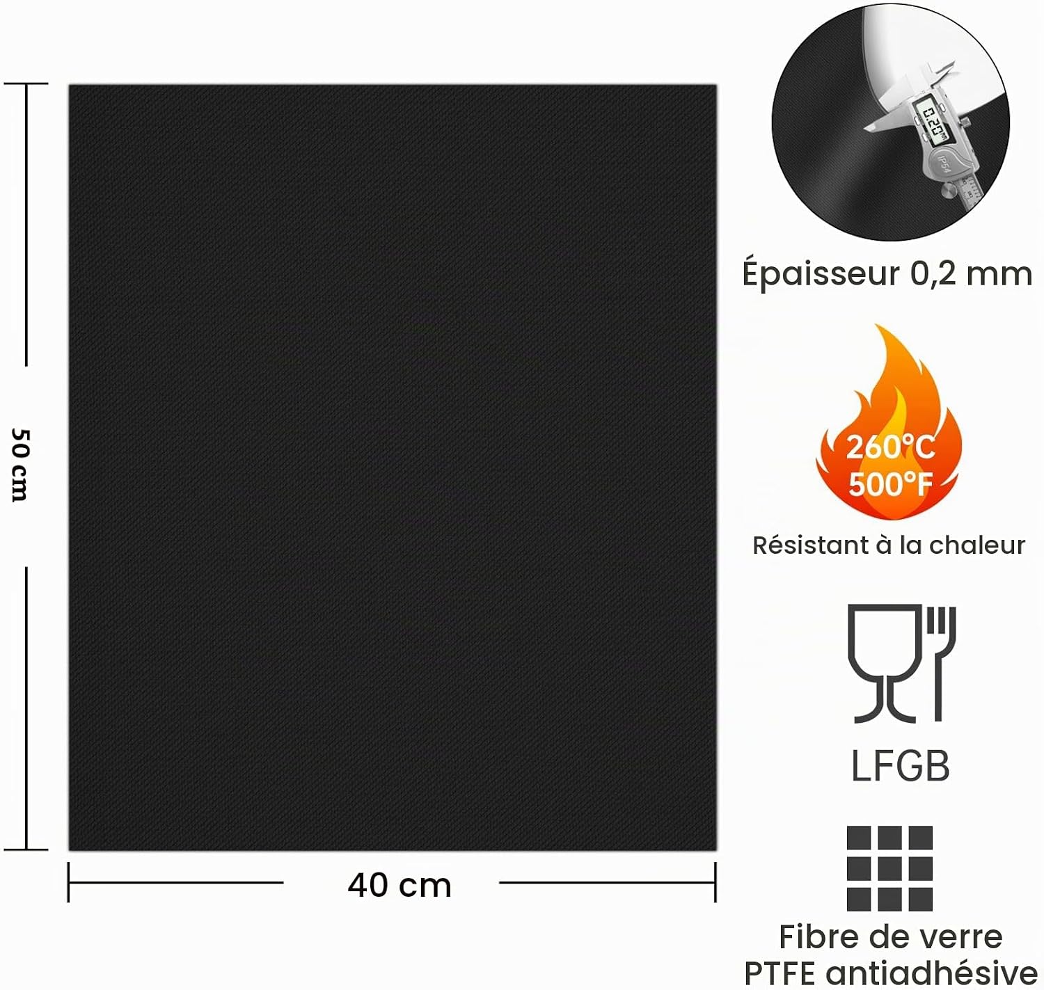 Thumbnail 1 de SPGOOD 9020B grillmatten, set van 4, 50 x 40 cm, antiaanbaklaag
