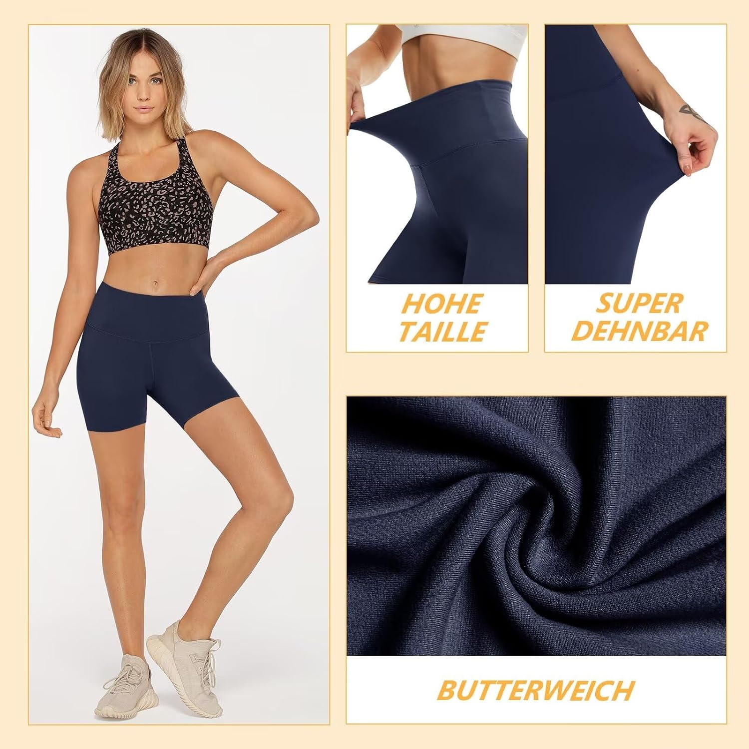 Thumbnail 2 de Missluck 2er Pack Radlerhose Damen – Hohe Taille, Kurze Sportshorts für Sommer und Yoga
