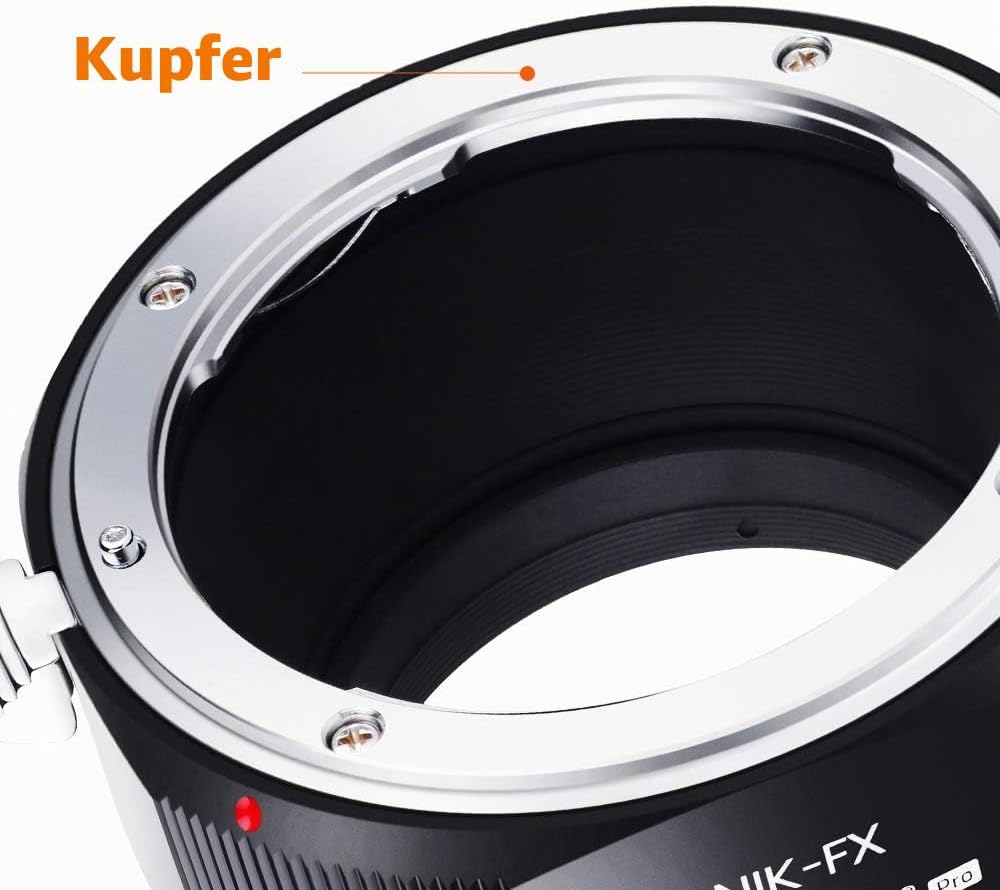 Detalle de K&F CONCEPT Nik-FX Hochpräziser Adapterring – Nikon AI/F-Objektiv an Fuji X Series spiegellose Kameras