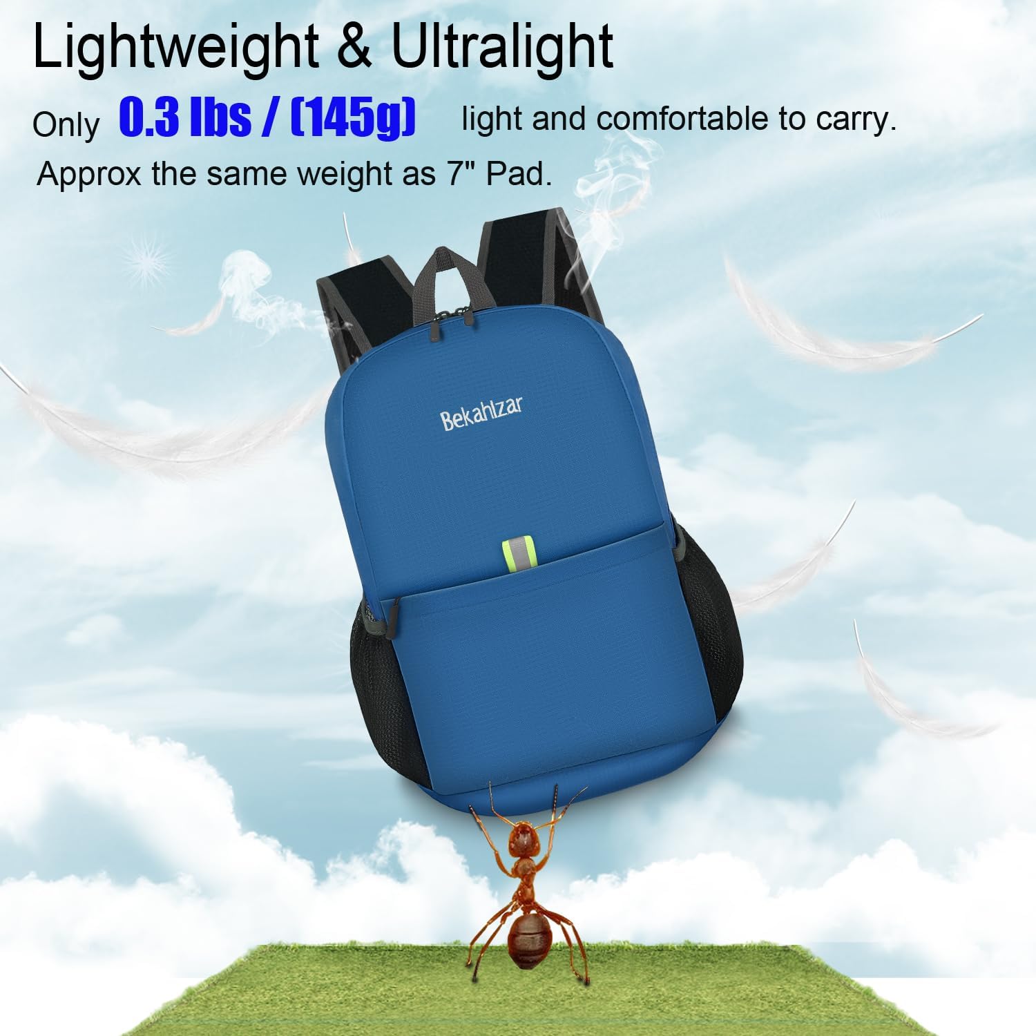 Detalle 2 de Bekahizar Small Rucksack 15L Packable Backpack: Ultra-light Daypack for Everyday Adventures