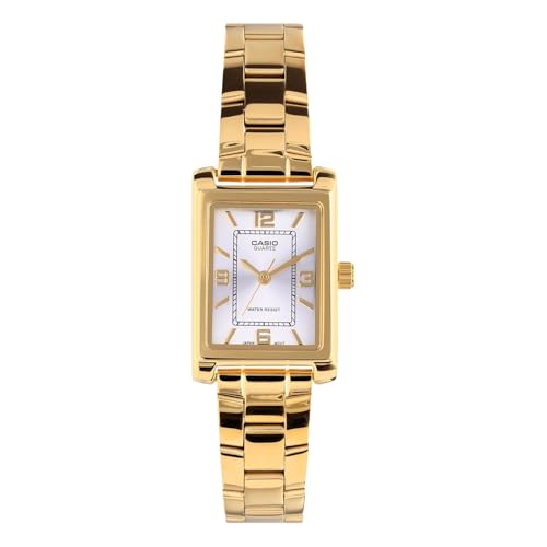 Detalle de Casio LTP-1234PG-7AEG: Reloj de pulsera para mujeres, caja rectangular en oro