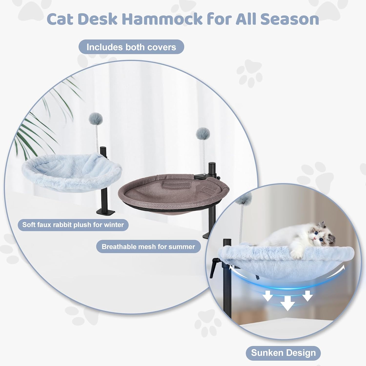 Detalle 2 de Odoland Cat Bed for Desk 41 lb capacity