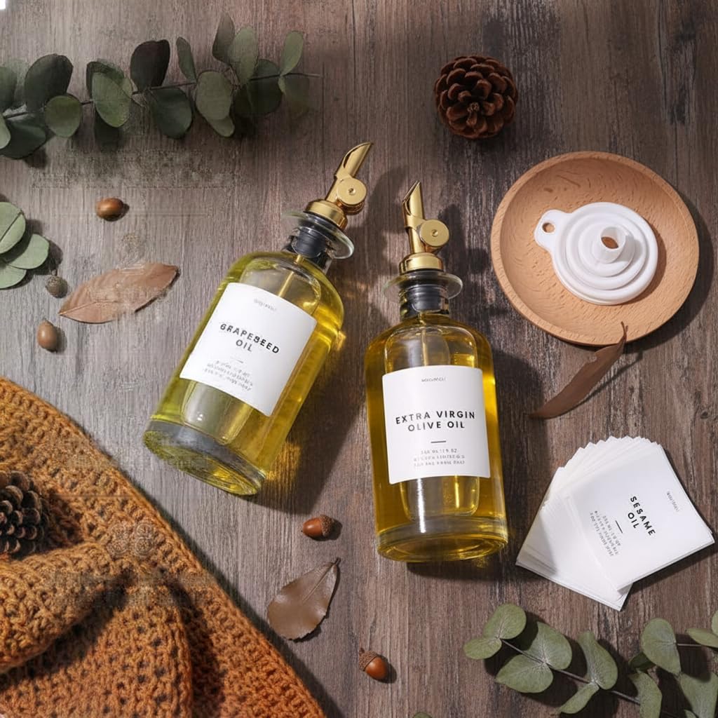 Thumbnail 2 de Molimoli Premium Olive Oil Dispenser Bottles (Set of 2) with Pourer – Glass Dispenser for Kitchen, 350ml each