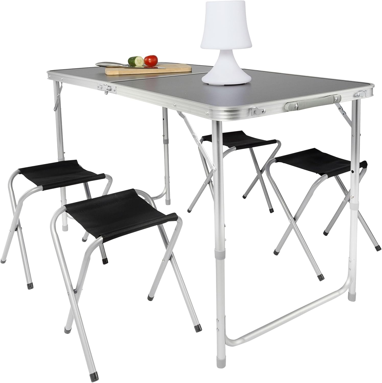 Thumbnail 6 de Klappbarer Multifunktionstisch 120x60 cm – Höhenverstellbarer Campingtisch & Markt-Tisch aus Aluminiumkanten
