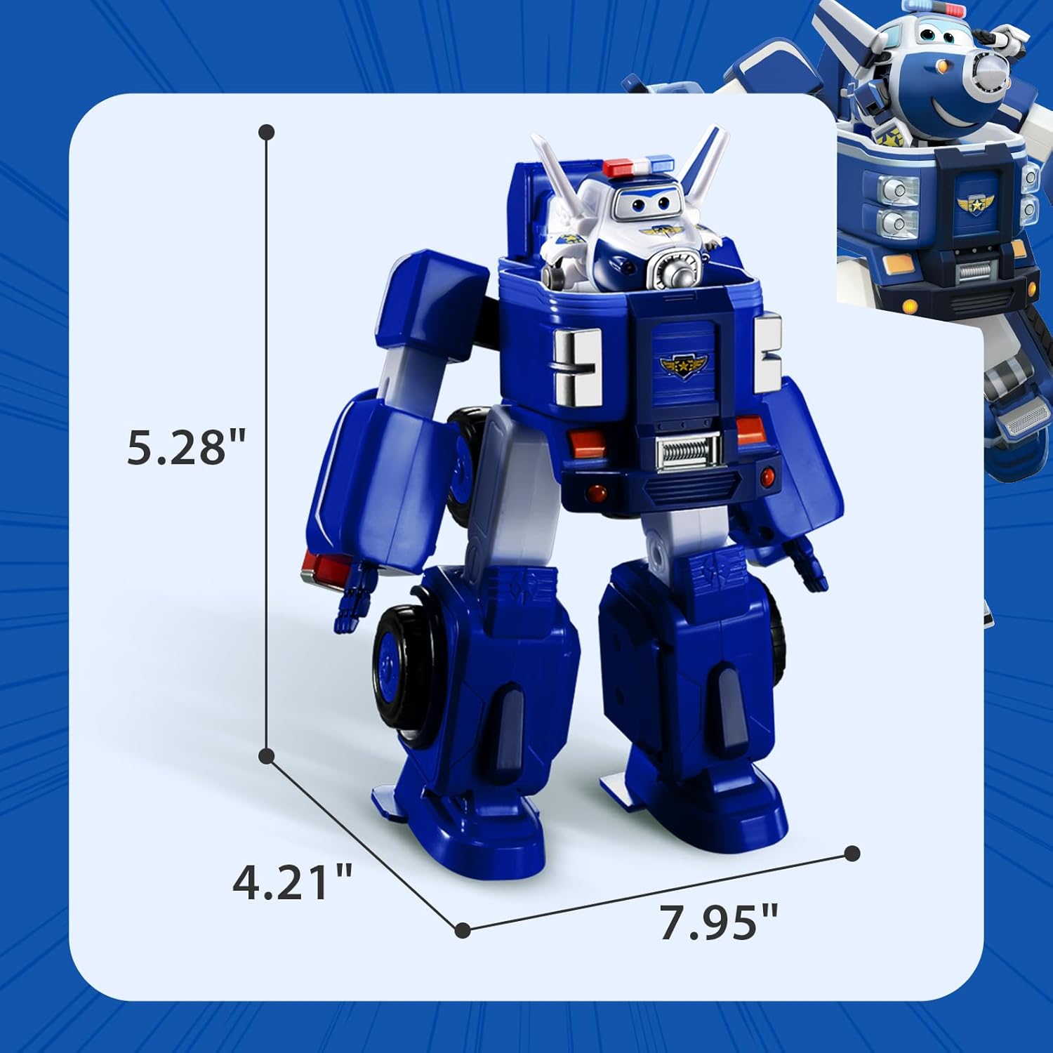 Thumbnail 5 de Super Wings Trasformabile Aereo Blu 18 cm
