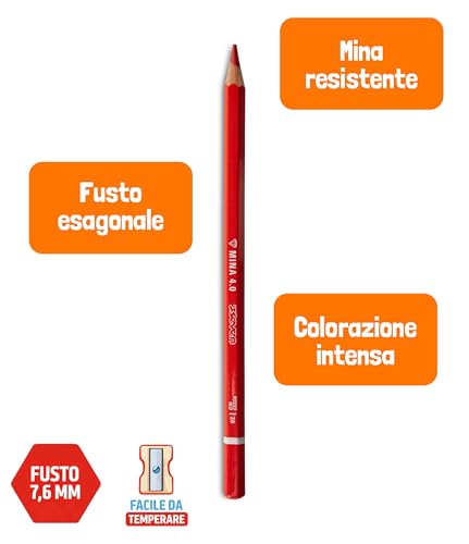 Detalle de Seven Set Matite Colorate 18 colori con Mina 4.0 e spazio per il nome