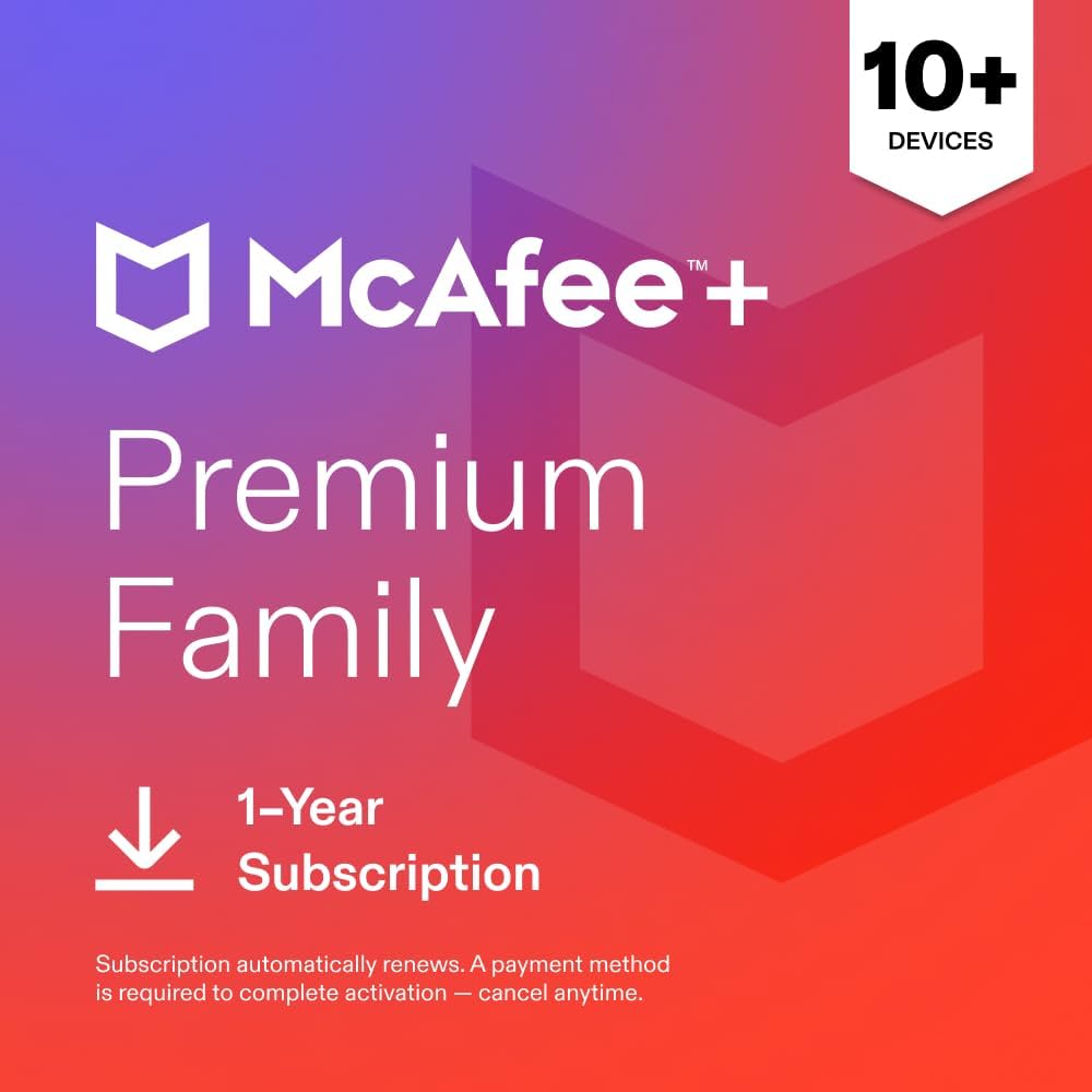 Detalle de McAfee+ Premium Family 2026 Antivirus: All-in-One Protection for 10+ Devices