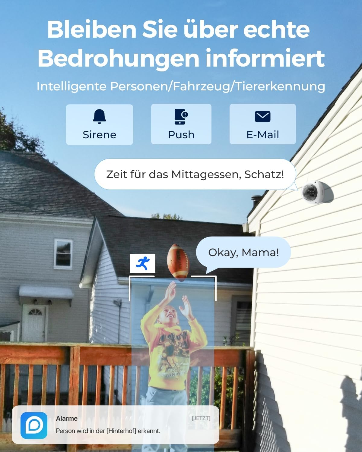 Detalle de Reolink Duo 2V PoE 4K 8MP IP-Kamera mit Dual-Objektiv (180°) und IK10-Vandalismusschutz