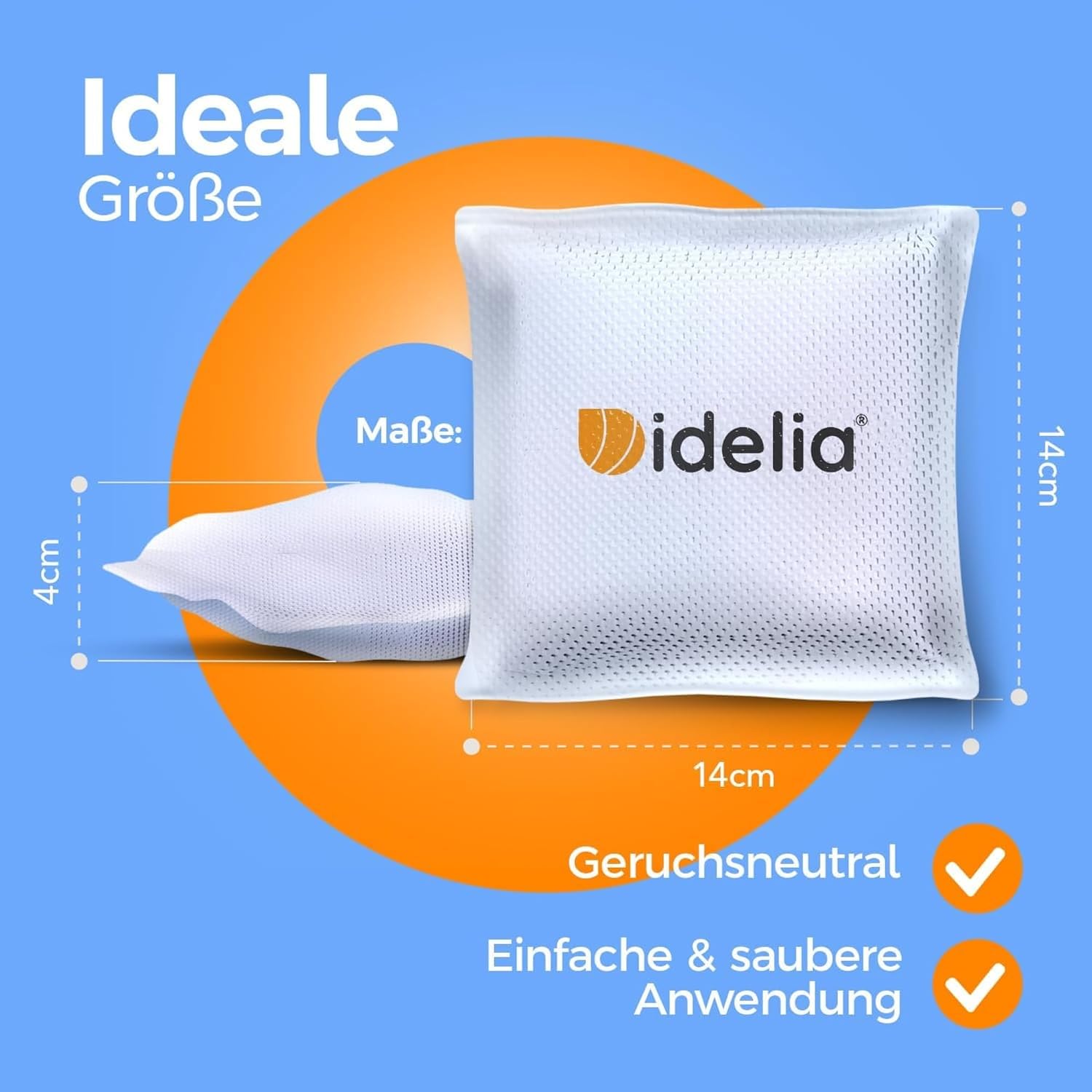 Detalle de Idelia Luftentfeuchter Granulat 400 g – Sparvorteil 10er Set Nachfüllpack (8x Nachfüllpack im Paket) für Schimmel- und Geruchsschutz