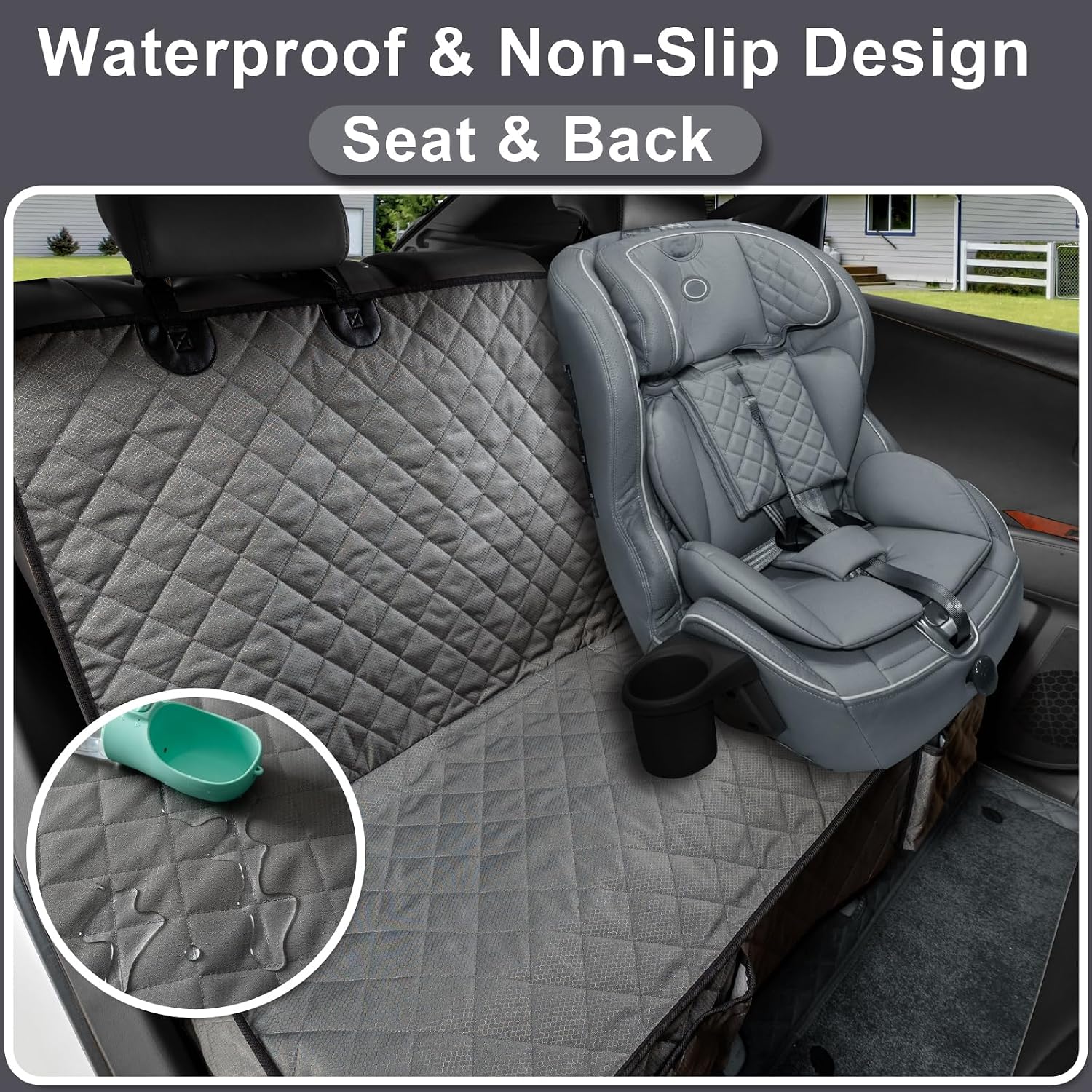 Detalle de YOVEEKLE Dog Car Seat Cover, Oxford Fabric
