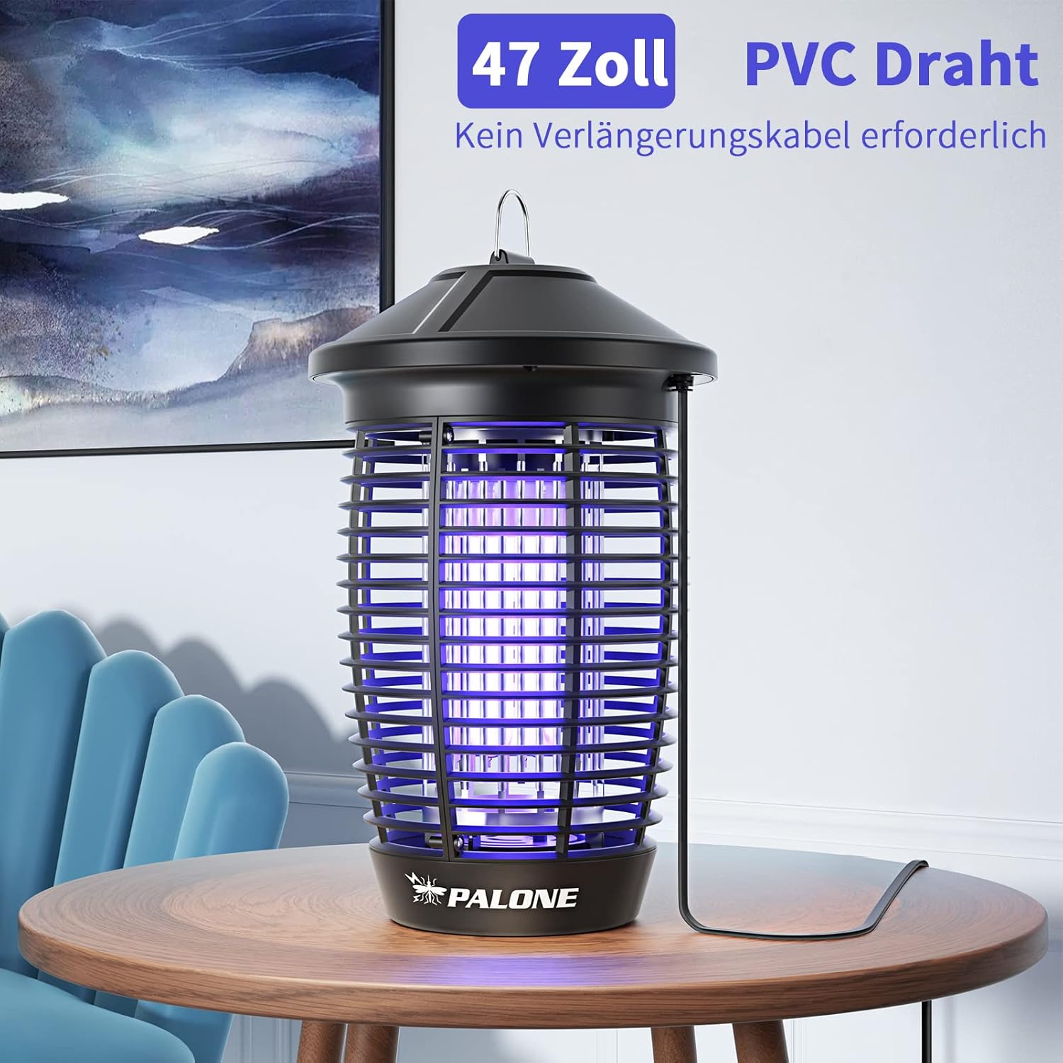 Thumbnail 3 de PALONE Elektrischer Insektenvernichter 20W/4500V – Mückenlampe mit UV-Licht, ultrasicher für Innen & Außen