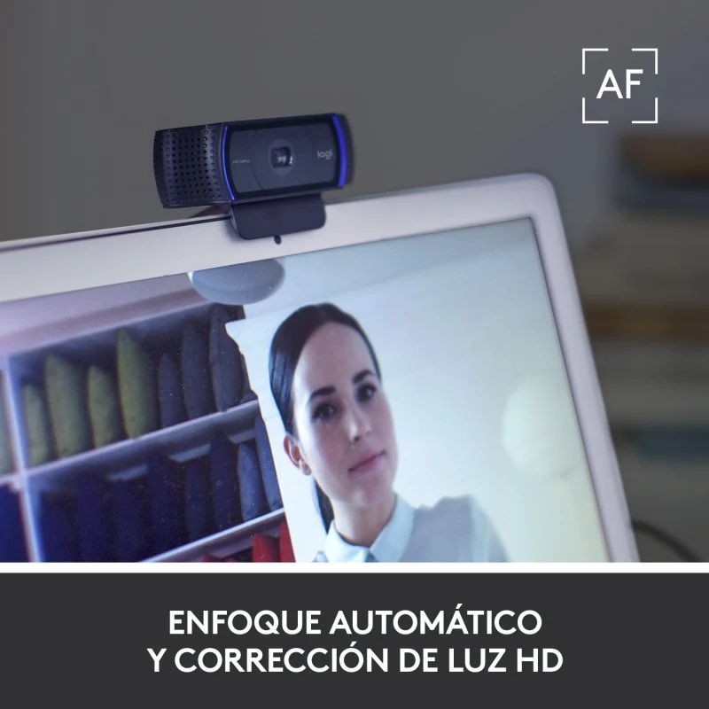 Detalle de Logitech C920s Pro Webcam 1080p, corrección automática