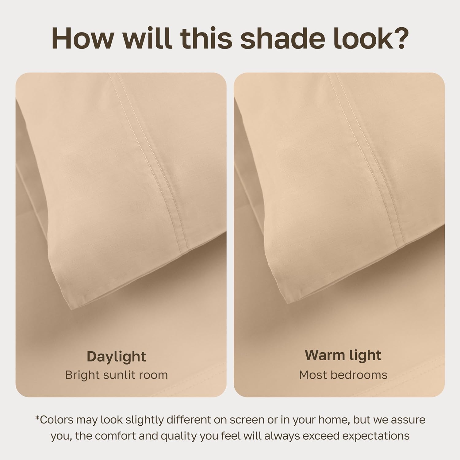 Detalle 2 de California Design Den 600 Thread Count King Cotton Sateen Sheet Set, Golden Tan