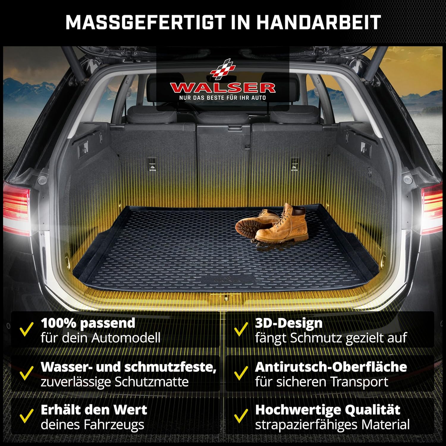 Thumbnail 6 de WALSER XTR Kofferraumwanne für Suzuki Swift V 01/2017–Heute – 100% passgenaue Antirutschmatte aus Gummi