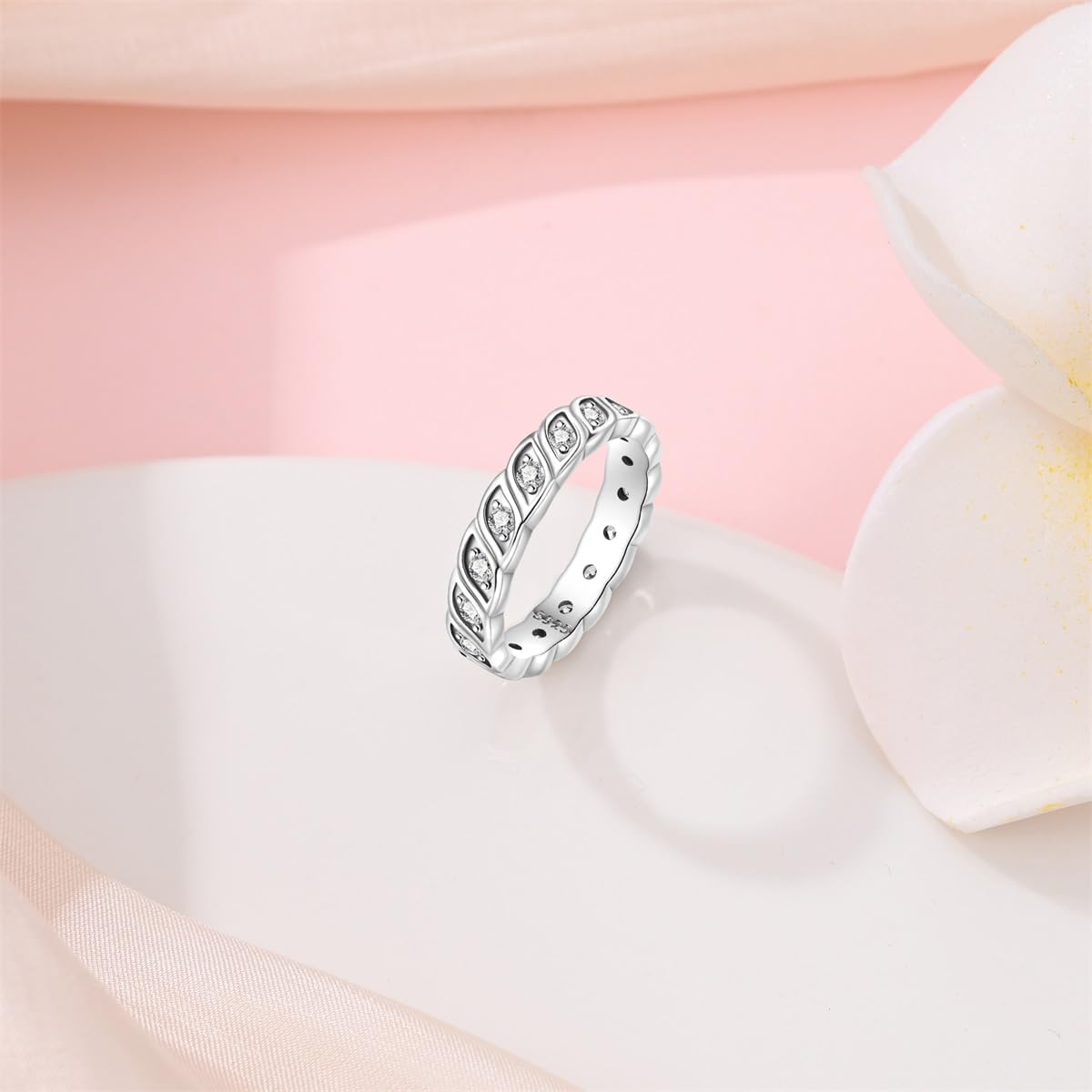 Thumbnail 3 de 925 Sterling Silber Damenringe Elegante Zirkonia