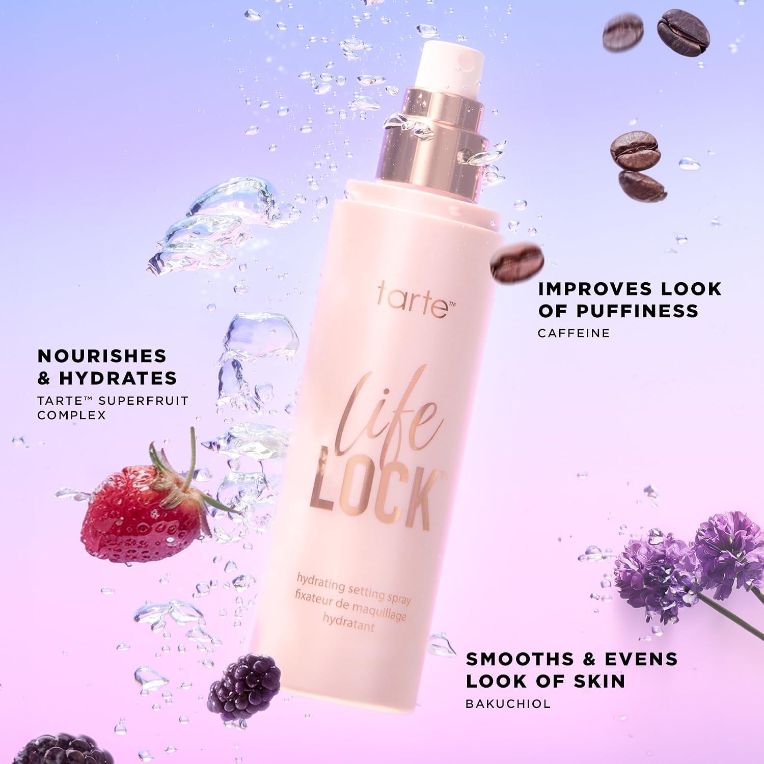 Detalle de tarte life lock hydrating setting spray — 10-in-1 Weightless Mist to Hydrate & Lock Makeup (Travel Size)