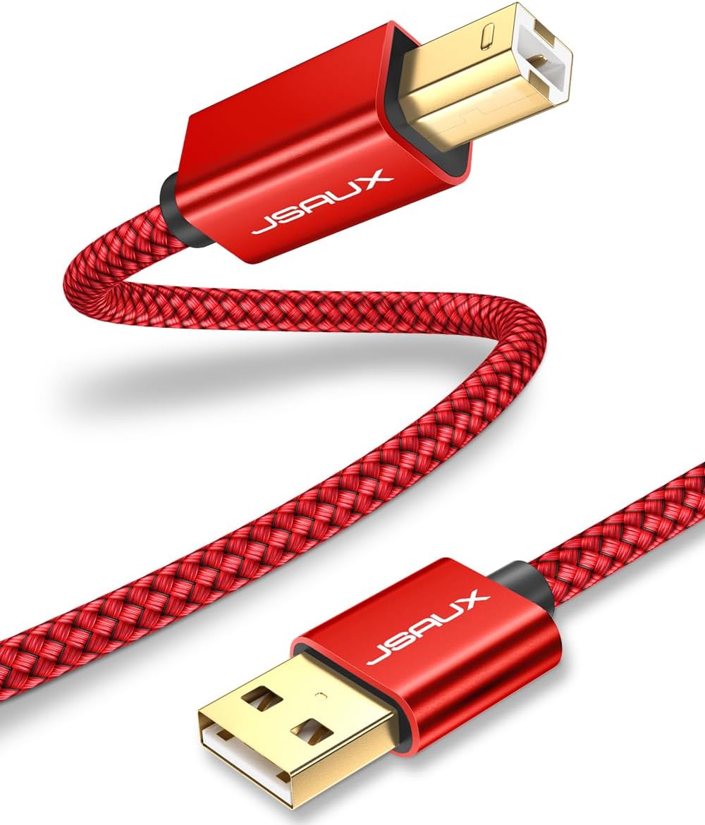Thumbnail 6 de JSAUX Printer Cable 6.6ft USB 2.0 Type A to B (Gold-Plated, Nylon Braided)