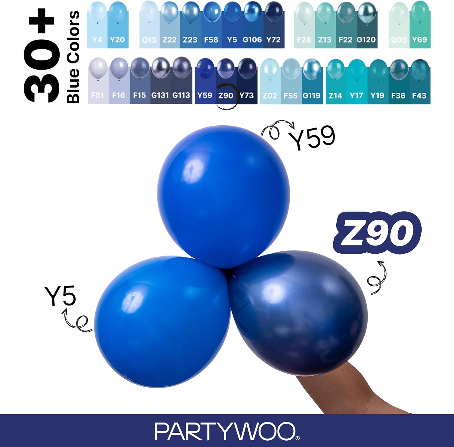 Detalle 2 de PartyWoo 740385211157 Navy Blue Latex Balloons, 12-Inch, 50-Count