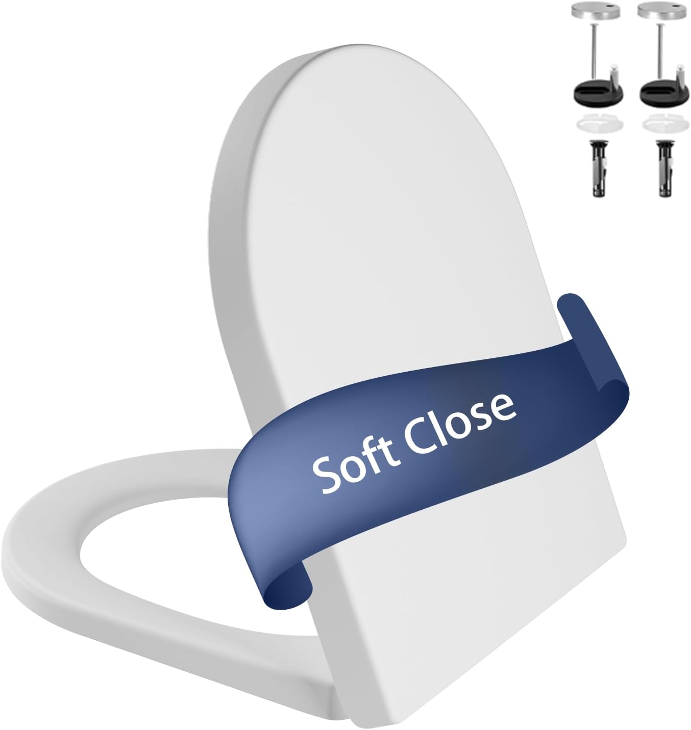 Thumbnail 6 de Aptliton Family Toilet Seat with Quick Release, Soft Close and Built-in Child Seat (D-shape) – White