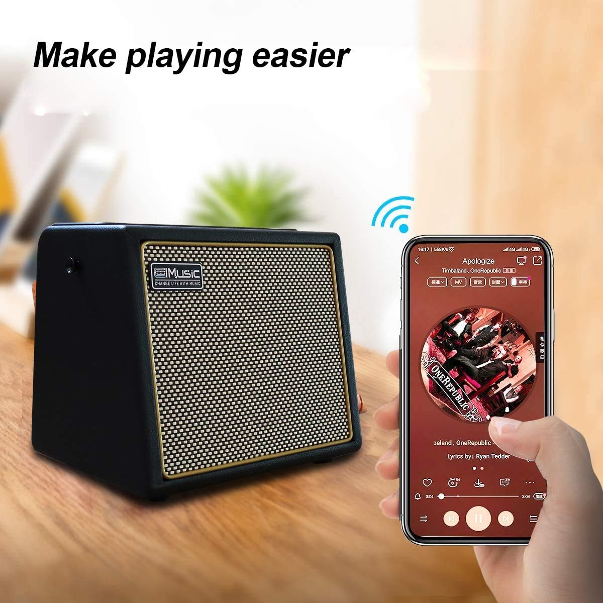Detalle 2 de Coolmusic BP MINI Acoustic Guitar Amplifier — 30W Portable Bluetooth Amp