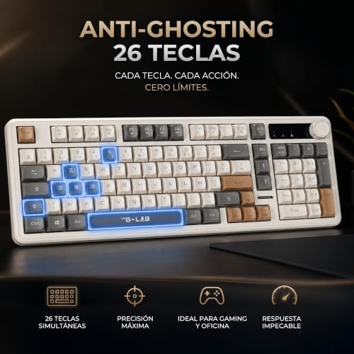 Thumbnail 6 de The G-Lab Keyz Caesium EX 3C, teclado gaming USB 98% Rainbow con Ñ