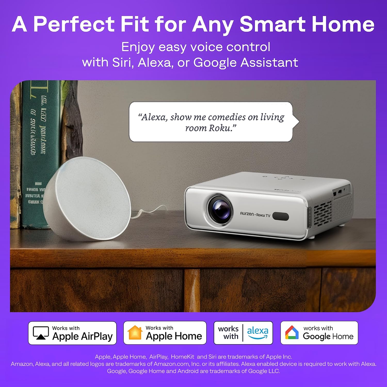 Thumbnail 6 de Aurzen Roku TV Smart Projector: Built-in Roku, 1080p for Bedroom and Beyond