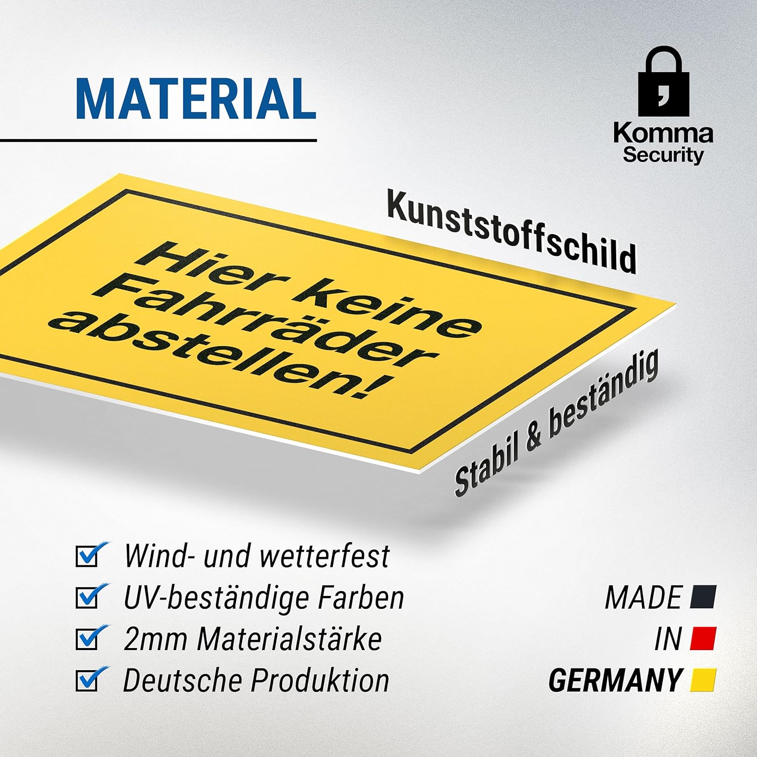 Thumbnail 2 de Komma Security Hier keine Fahrräder abstellen Schild 30 x 20 cm