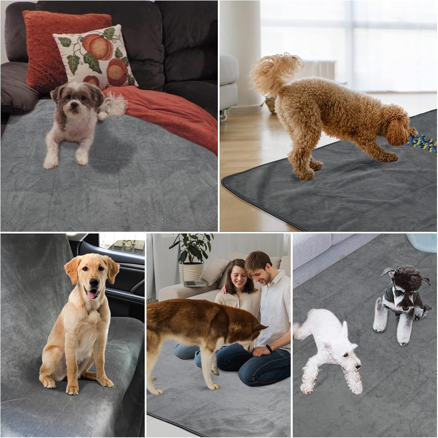Thumbnail 6 de PICK FOR LIFE waschbare Welpenunterlage 182 x 182 cm – schnell absorbierende Puppy Training Pads, grau