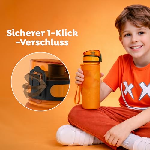 Thumbnail 3 de Sweety Fox Kinder-Trinkflasche 500 ml Orange – auslaufsicher, kohlensäuregeeignet