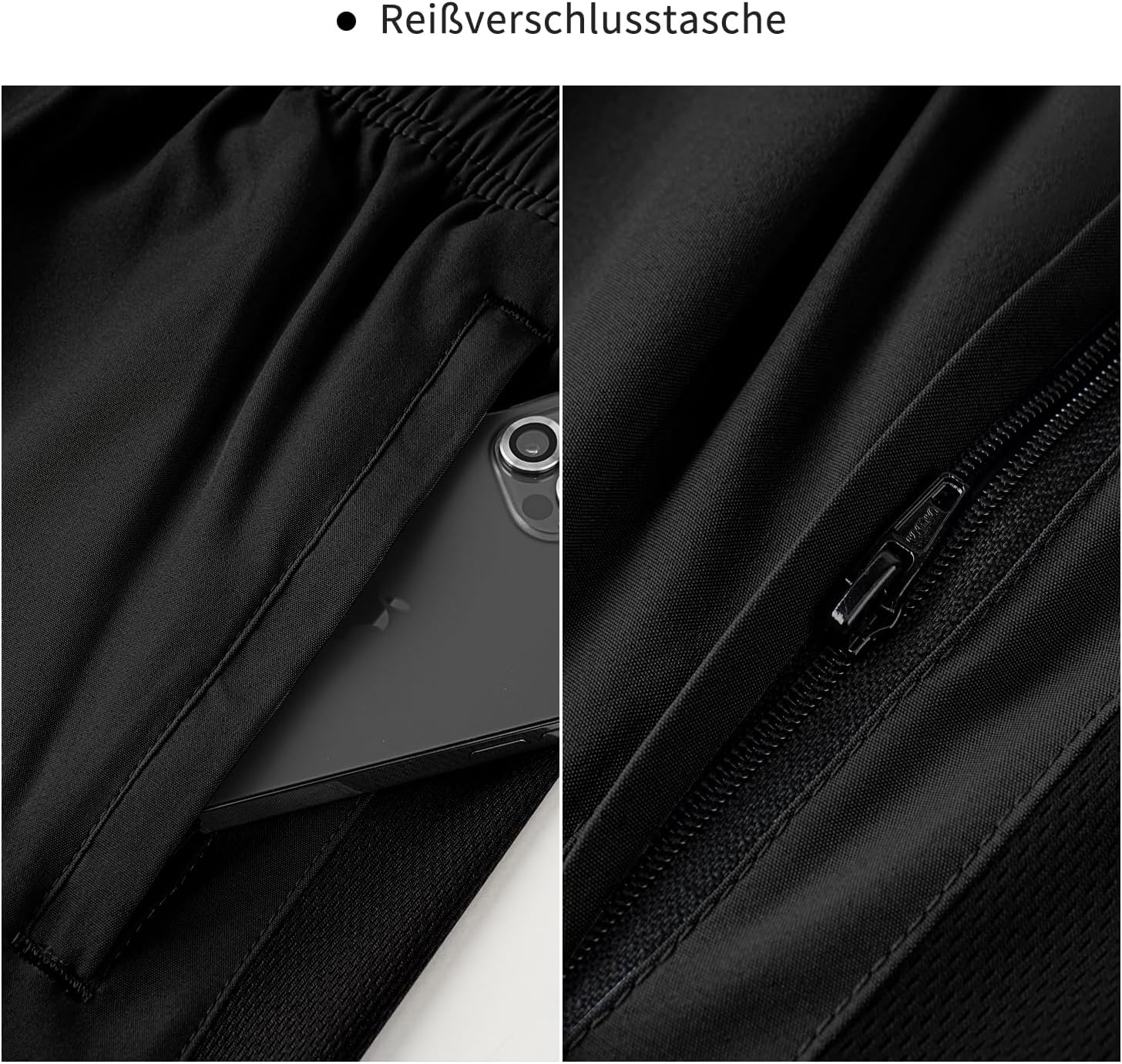 Thumbnail 5 de HMIYA Herren Sport Shorts mit Reißverschlusstaschen – schnell trocknend, Stretch & bequemer Bund