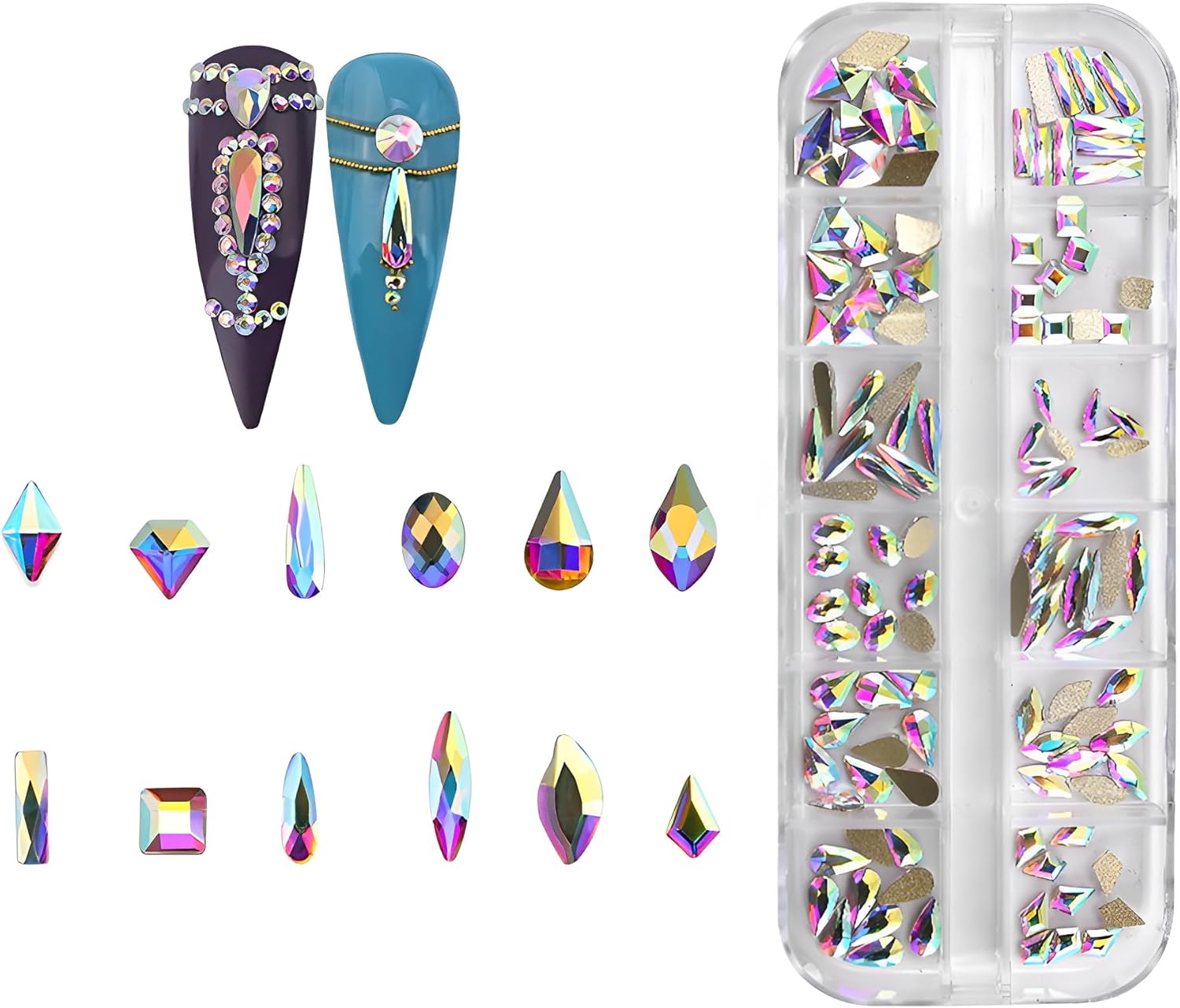 Thumbnail 6 de Jollin Nagelsteine & Strasssteine – 3600-teiliges Bedazzling-Kit mit 6 Größen (SS4–SS12) für Nagelkunst, Glas-Diamanten