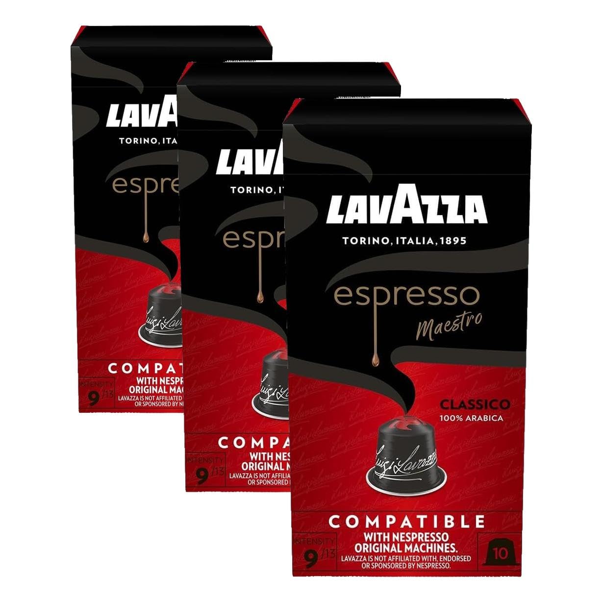 Detalle de Lavazza Espresso Maestro Classico – medium roast, 30 Aluminiumkapseln (kompatibel mit Nespresso*)