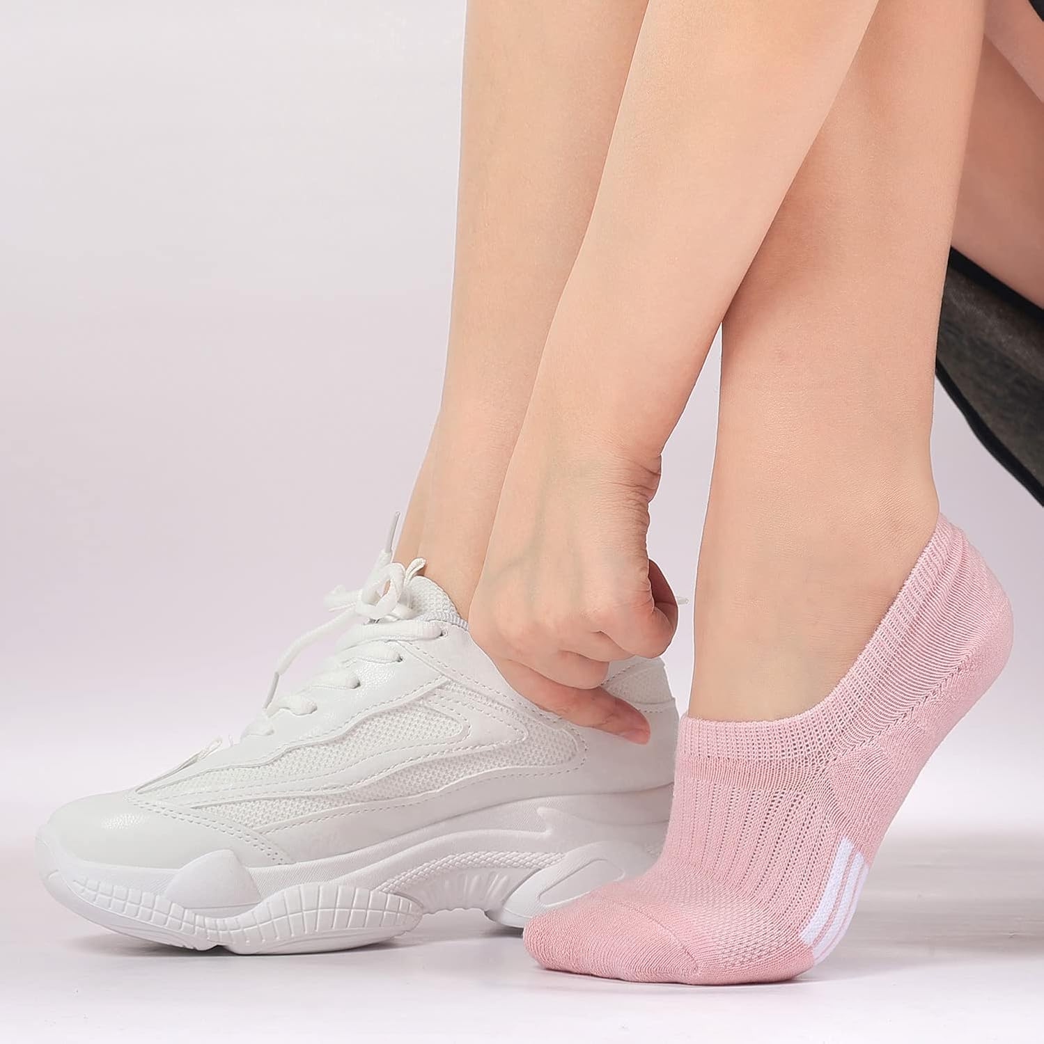 Detalle de Blu Ninfee Trainer Ankle Socks for Women & Girls – Cushioned No-Show Running Socks (6 Pairs)