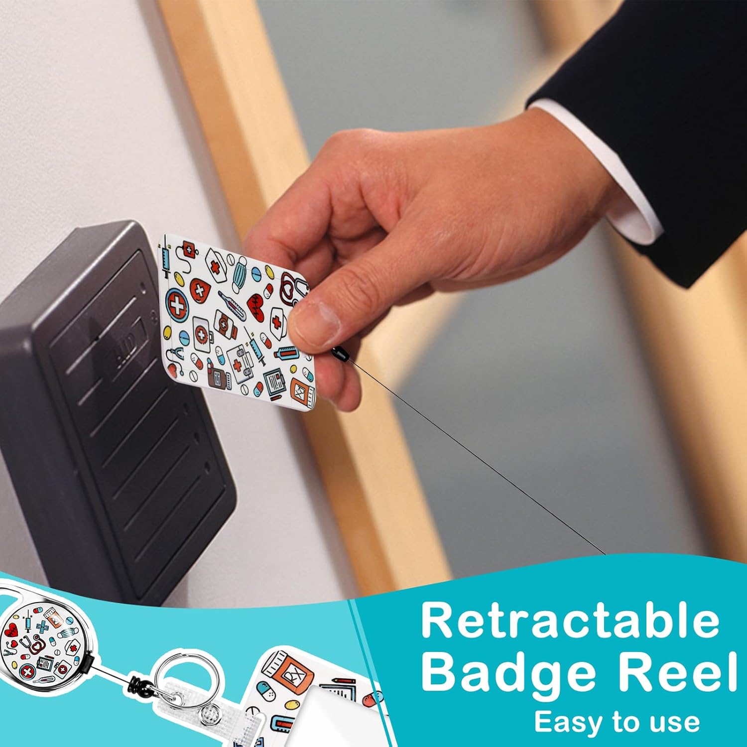 Thumbnail 5 de Porta badge identificativo con cordino staccabile e bobina retrattile – design gatto