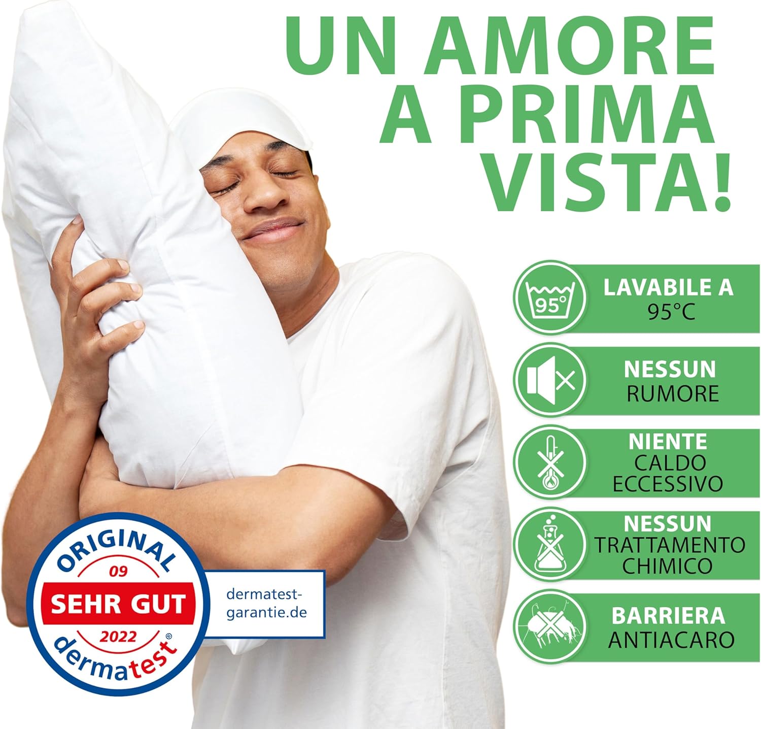 Thumbnail 5 de Welldora Coprimaterasso antiacaro anallergico Premium con cerniera, 160x200x20 cm