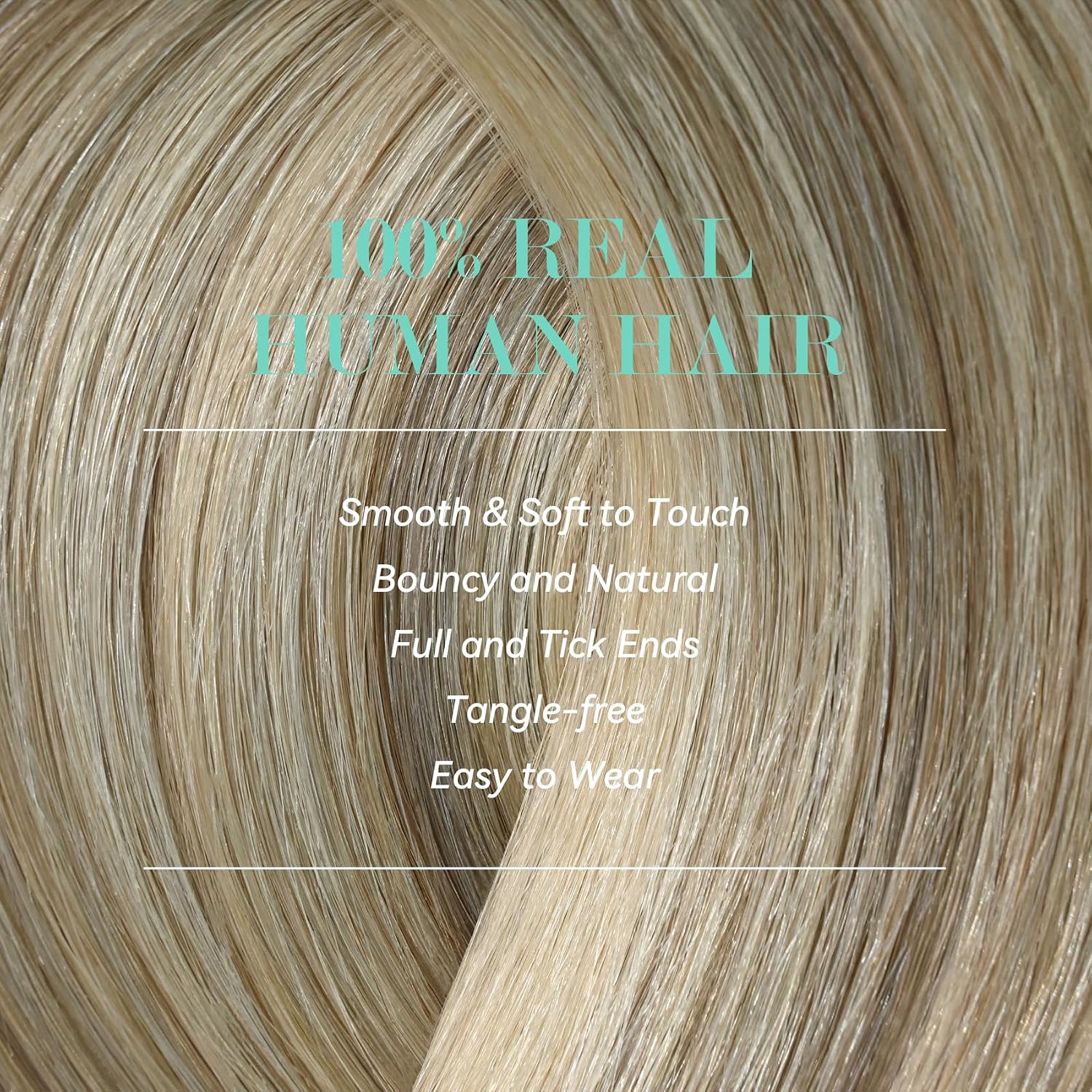Thumbnail 5 de Ukira Ash Blonde Hair Extensions Real Human Hair, 22 Inch Clip-In 7-Pc Set
