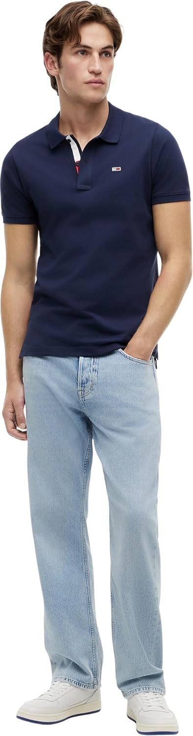 Detalle de Tommy Jeans Herren Poloshirt Kurzarm Slim Fit – zeitloser Klassiker in 100% Baumwolle