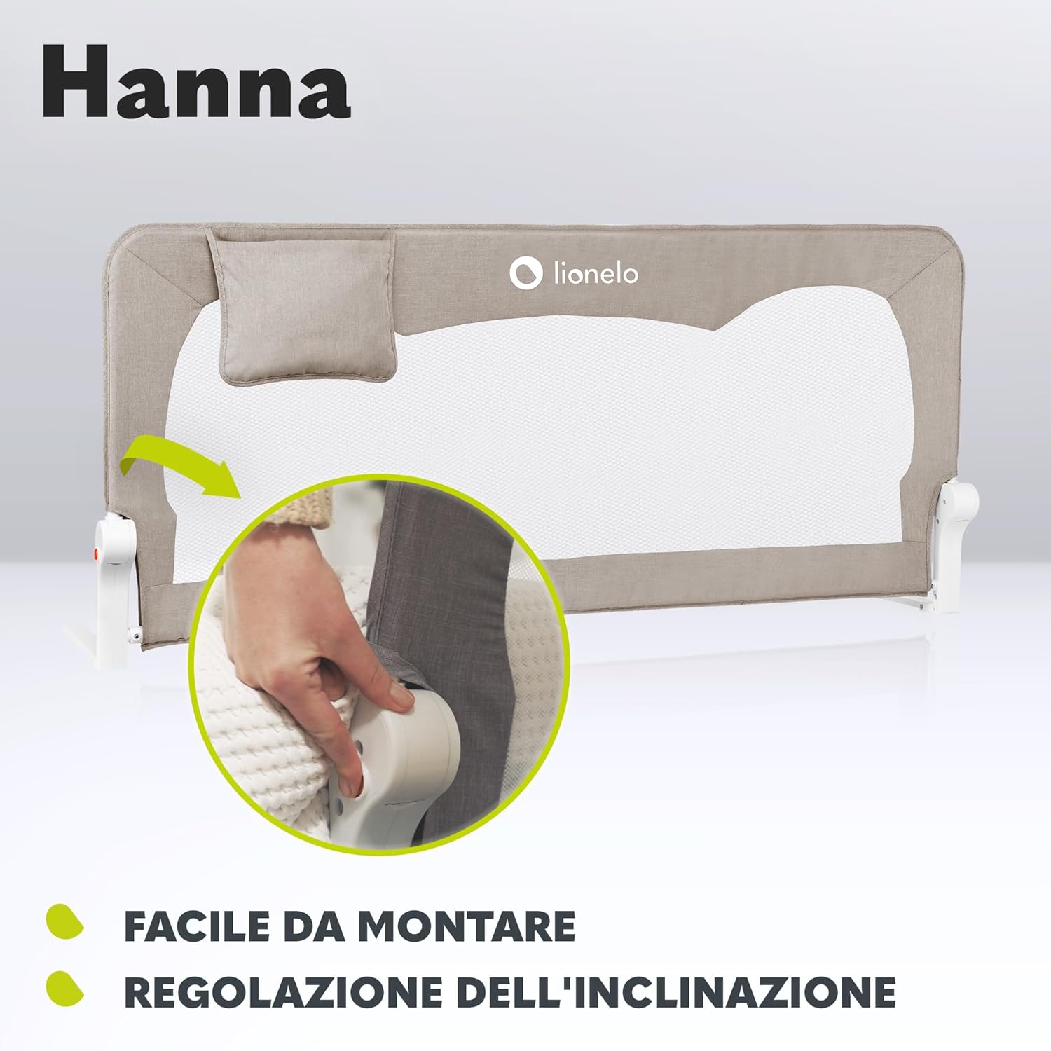 Thumbnail 3 de Lionelo Hanna Sponda letto universale con barriera protettiva, altezza 65 cm e reclinazione fino a 180°